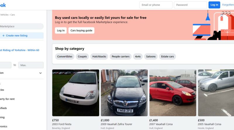 Buying a car on Facebook Marketplace